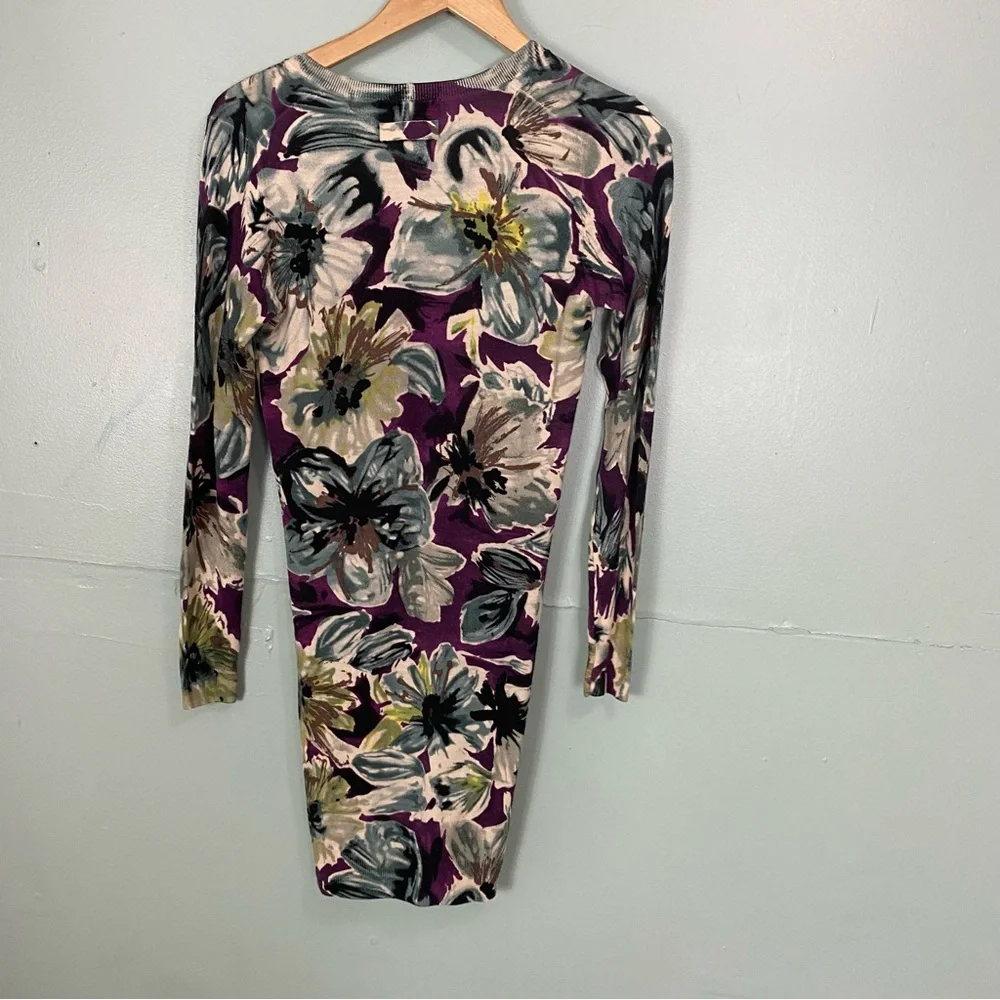 Dolce & Gabbanna Wool Floral Sweater Dress Purple Blue IT 38 or US 2 - Picture 6 of 7